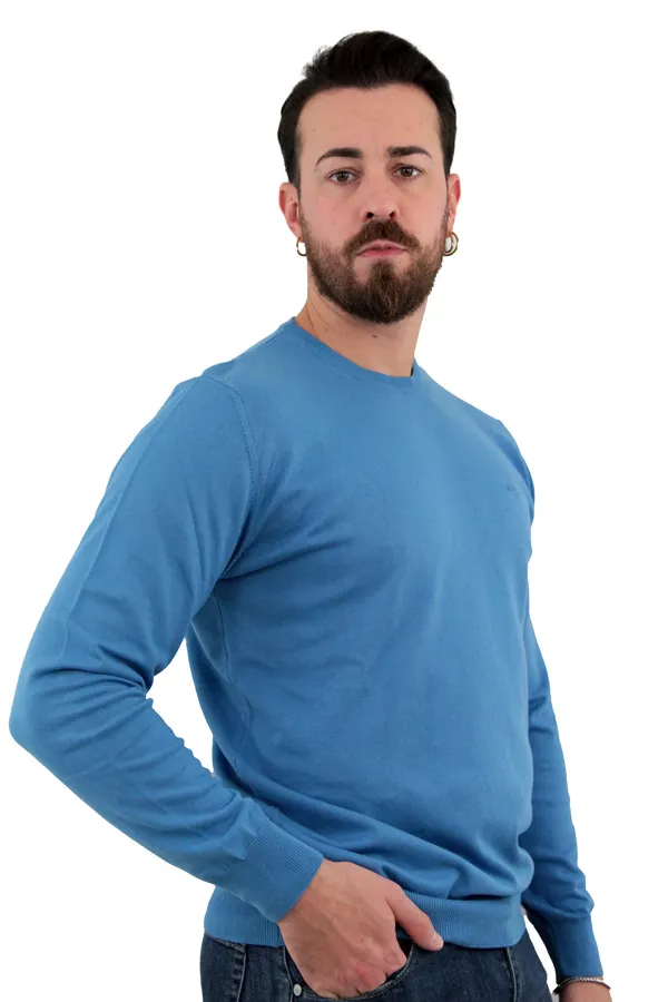 MAGLIONE GIROCOLLO IN COTONE AVION 