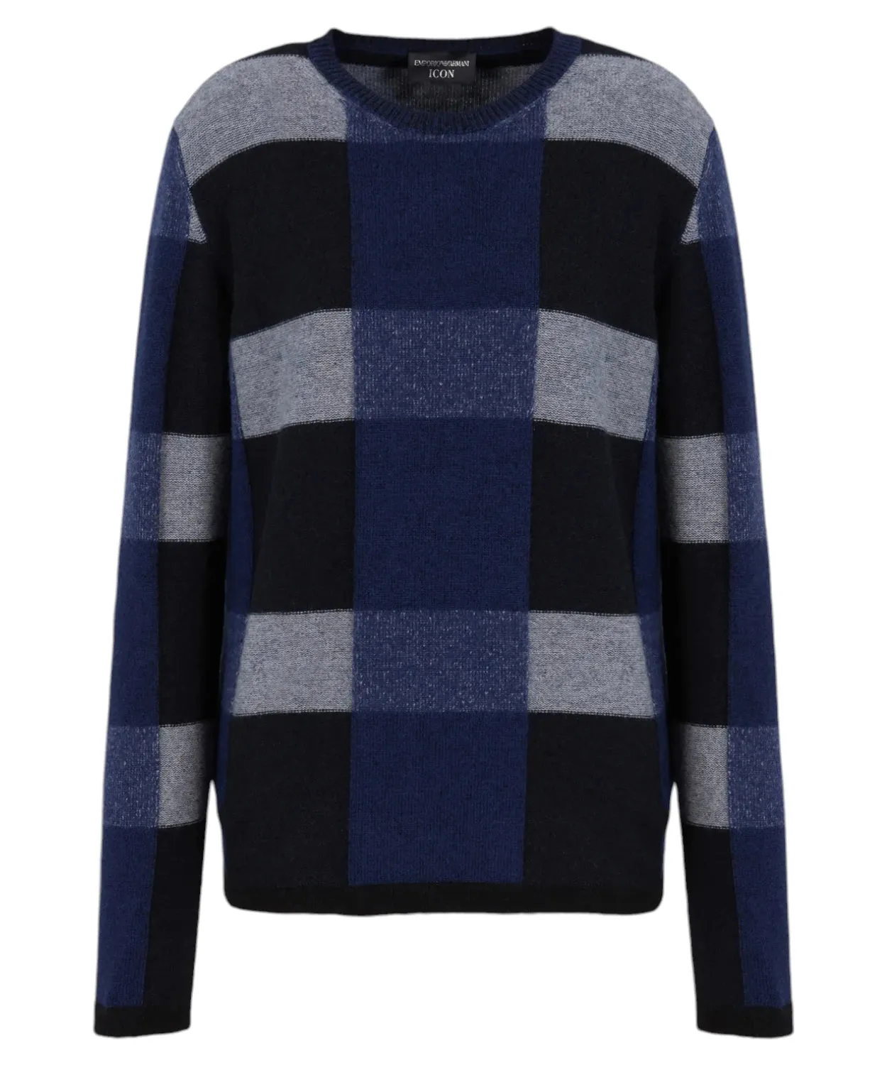 Maglione in Lana Vergine con Motivo Check Vanisé