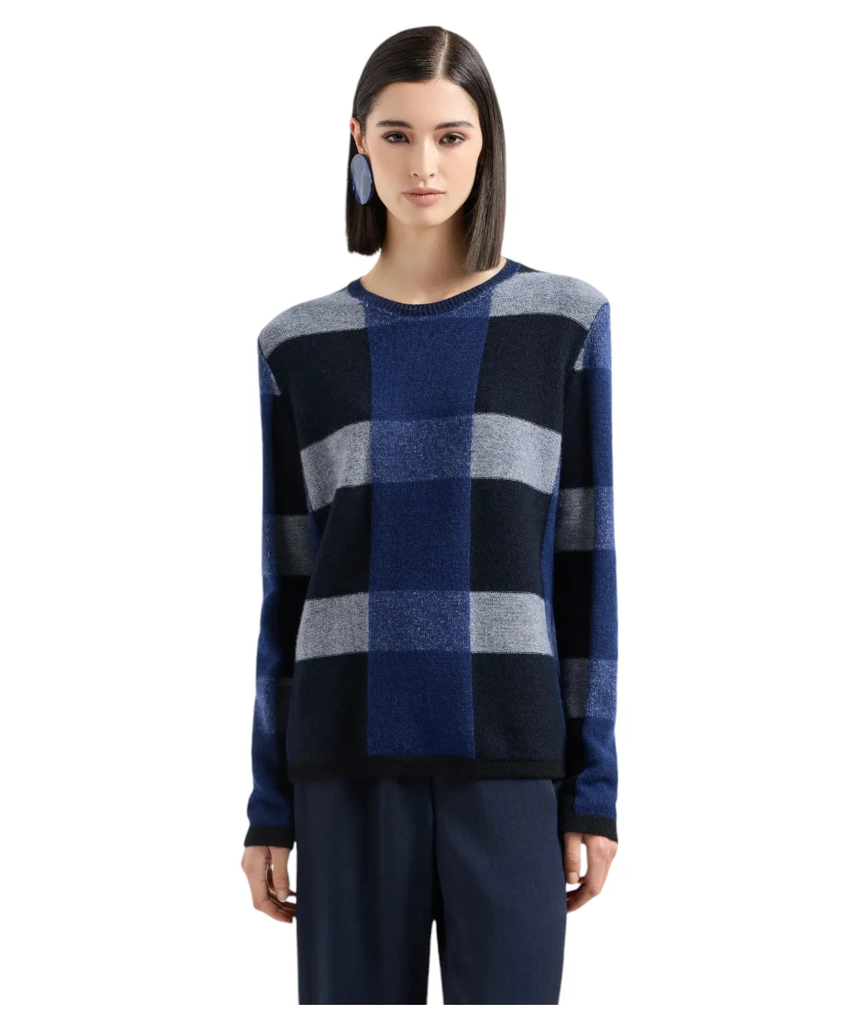 Maglione in Lana Vergine con Motivo Check Vanisé