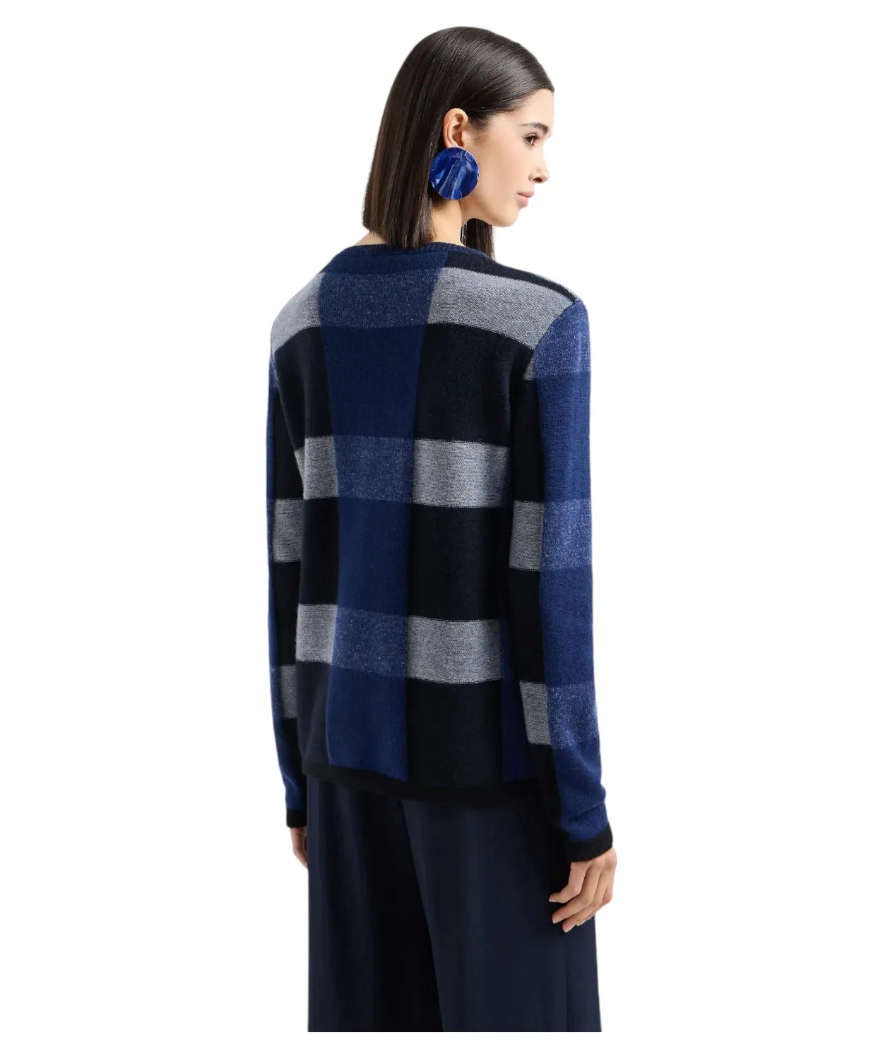 Maglione in Lana Vergine con Motivo Check Vanisé