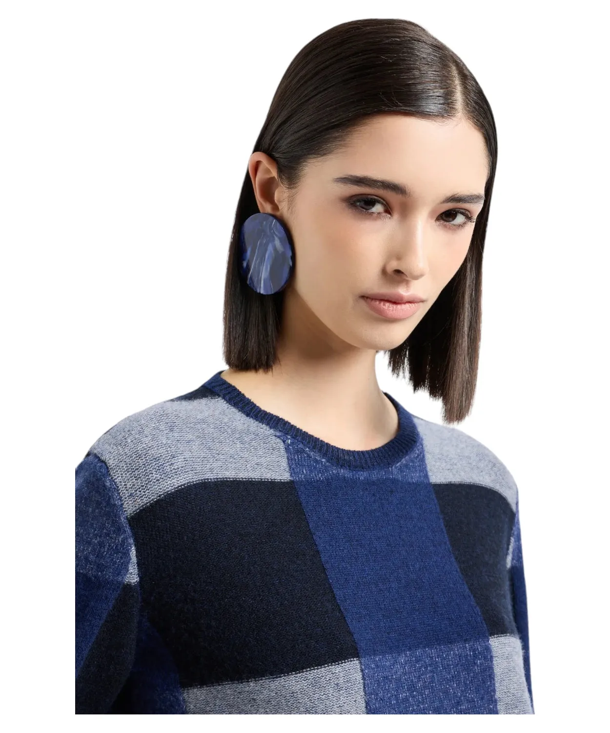 Maglione in Lana Vergine con Motivo Check Vanisé