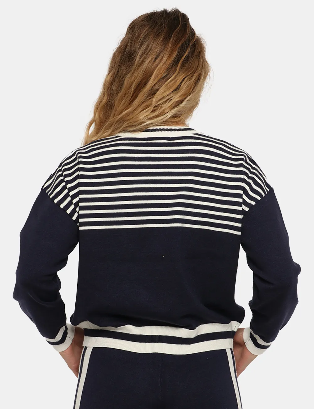 Sandro Ferrone Blue and White Sweater