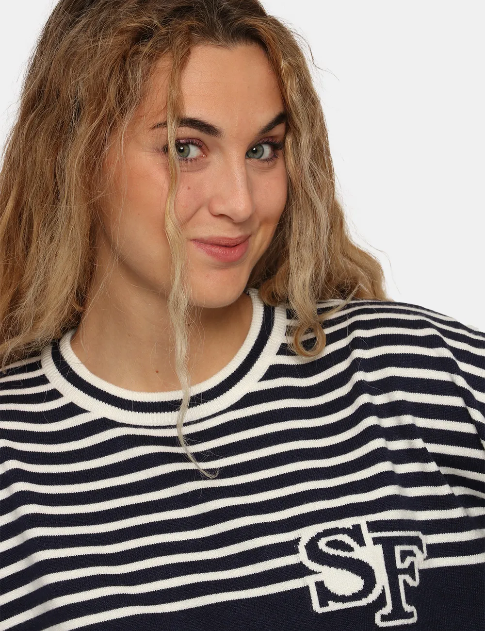 Sandro Ferrone Blue and White Sweater