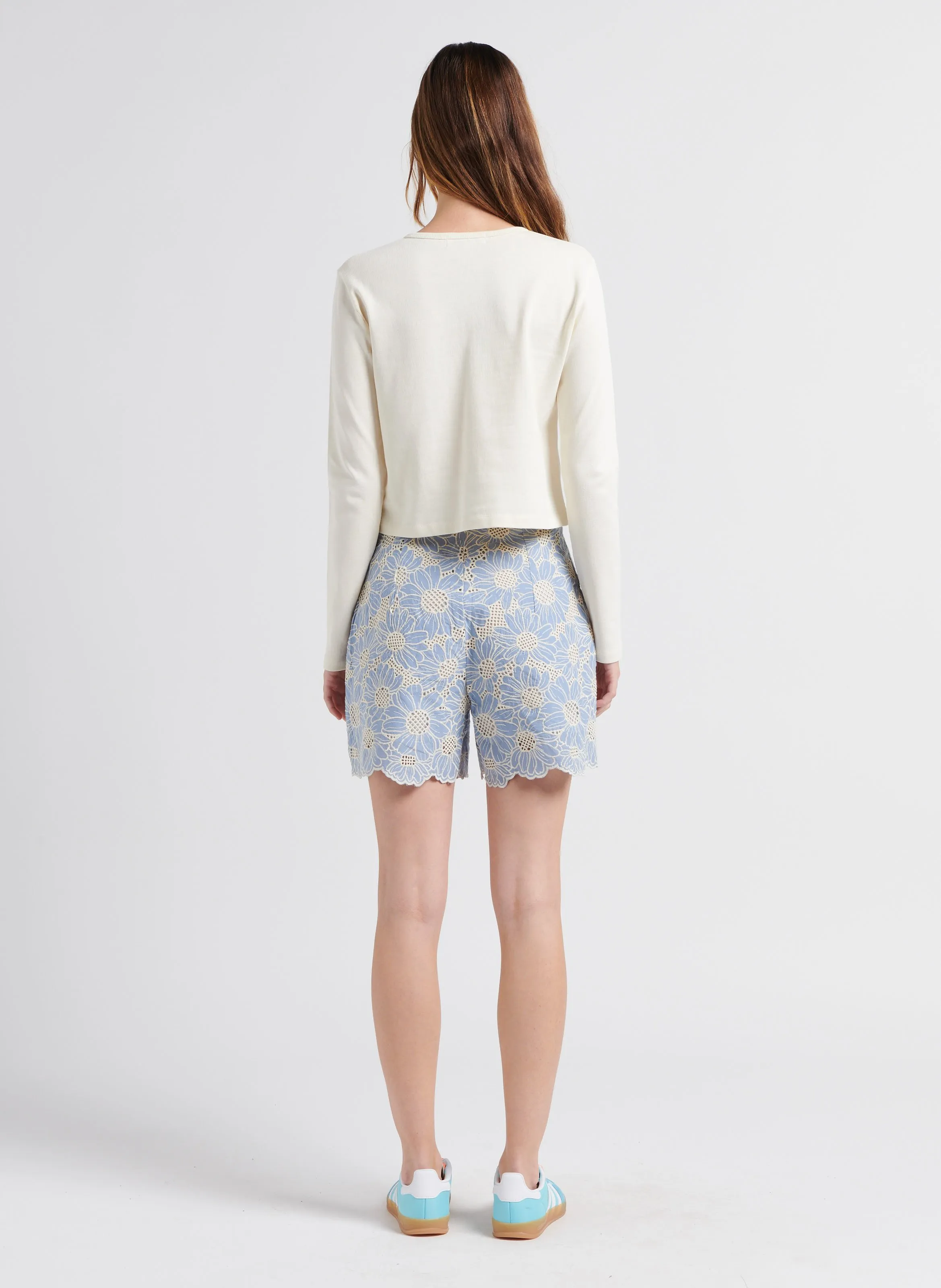  MAISON LABICHE   TOLBIAC GOOD VIBES - Cardigan scollo tondo ricamo Good vibes in cotone bio | Bianco