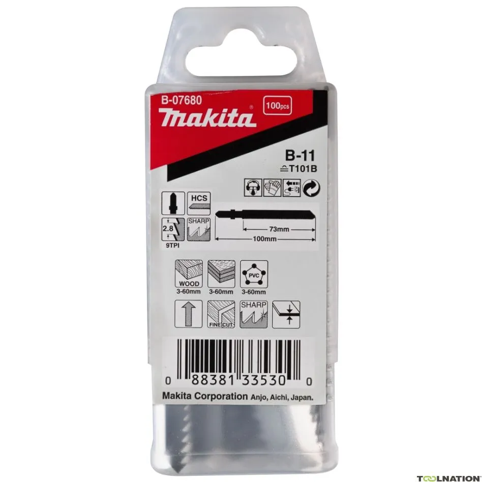 Makita Accessori B-07680 Lama per seghetto alternativo B11 100 pezzi