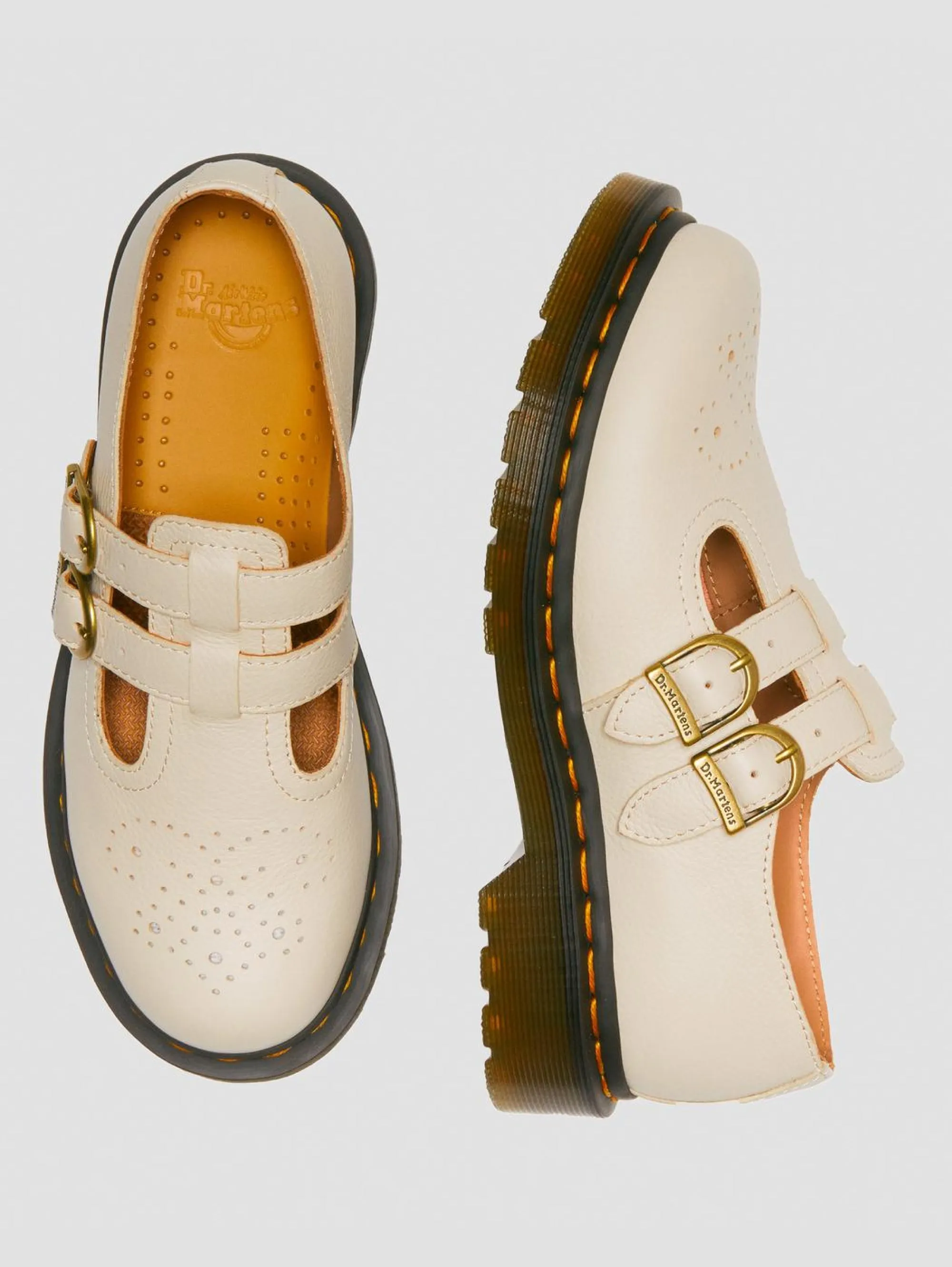 Mary Jane pelle Virginia beige scarpe.