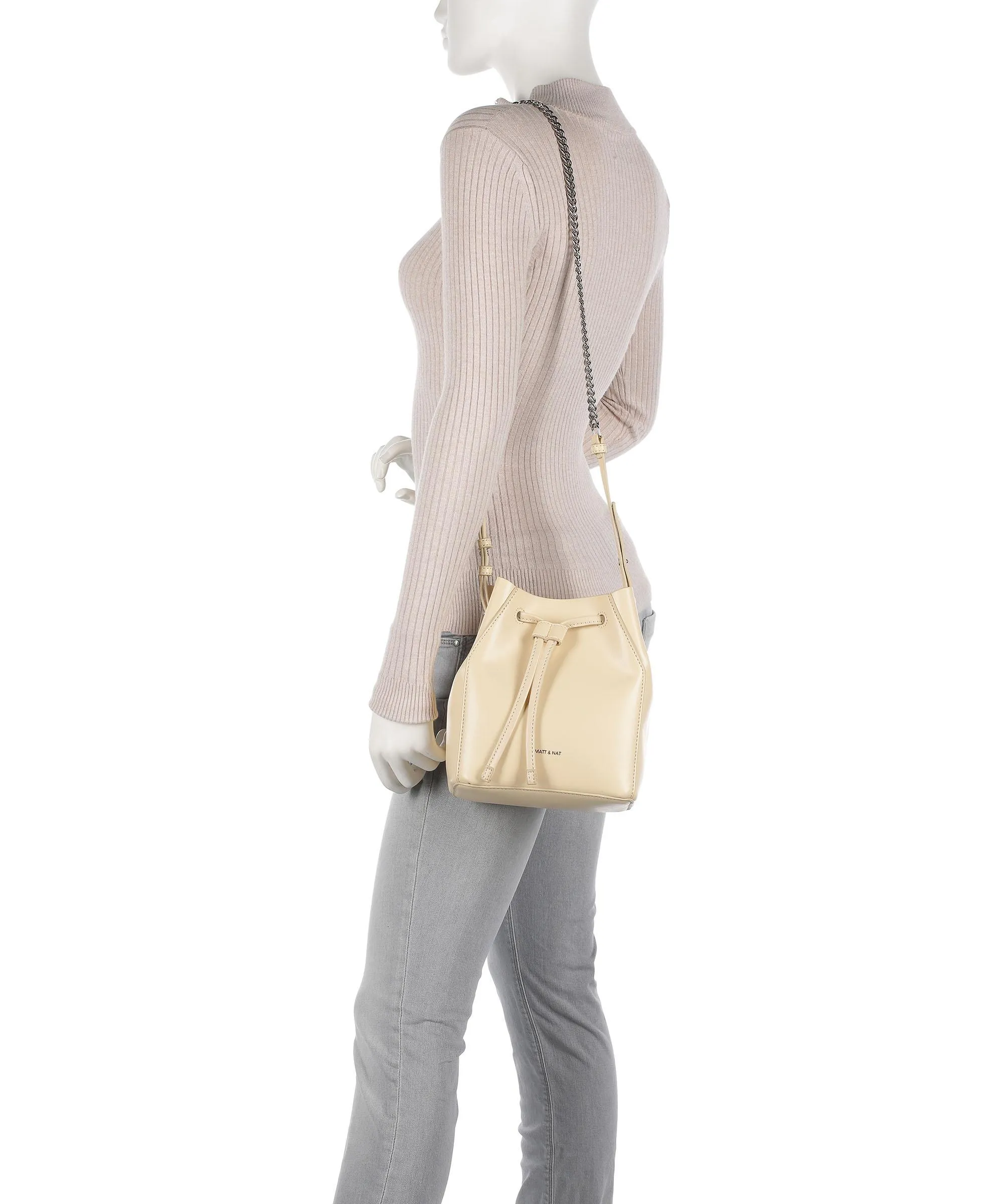 Matt & Nat Studio 901 Grace Cream Apple Leather Bucket Bag