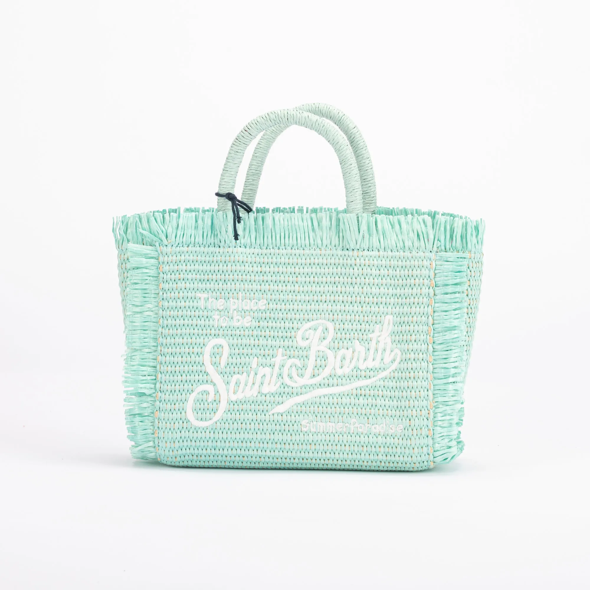 MC2 Saint Barth raffia azzurra mini vanity borsa