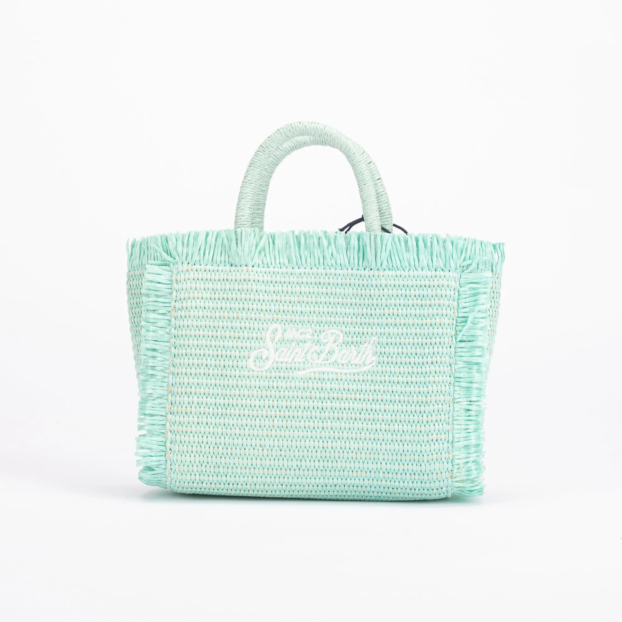 MC2 Saint Barth raffia azzurra mini vanity borsa
