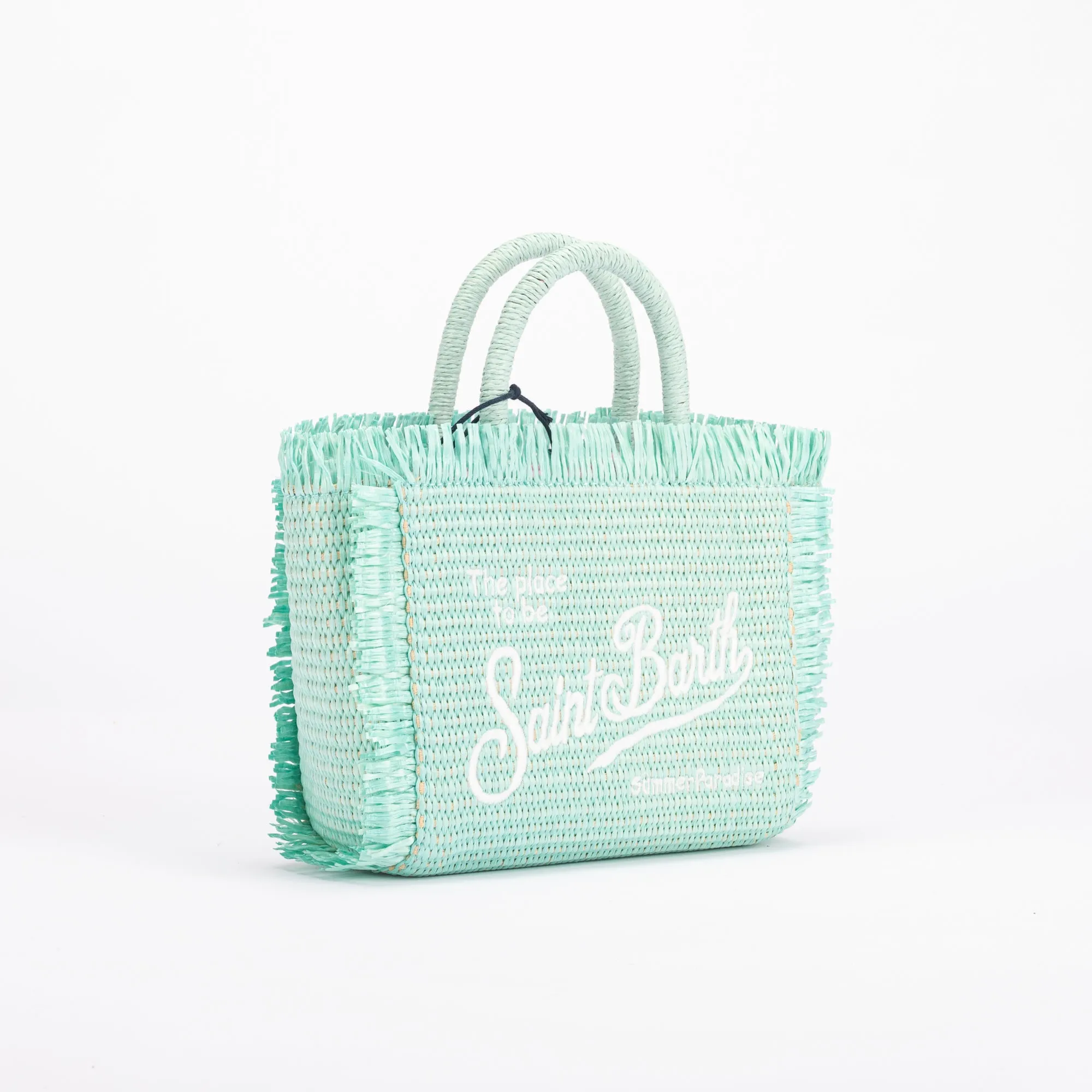 MC2 Saint Barth raffia azzurra mini vanity borsa