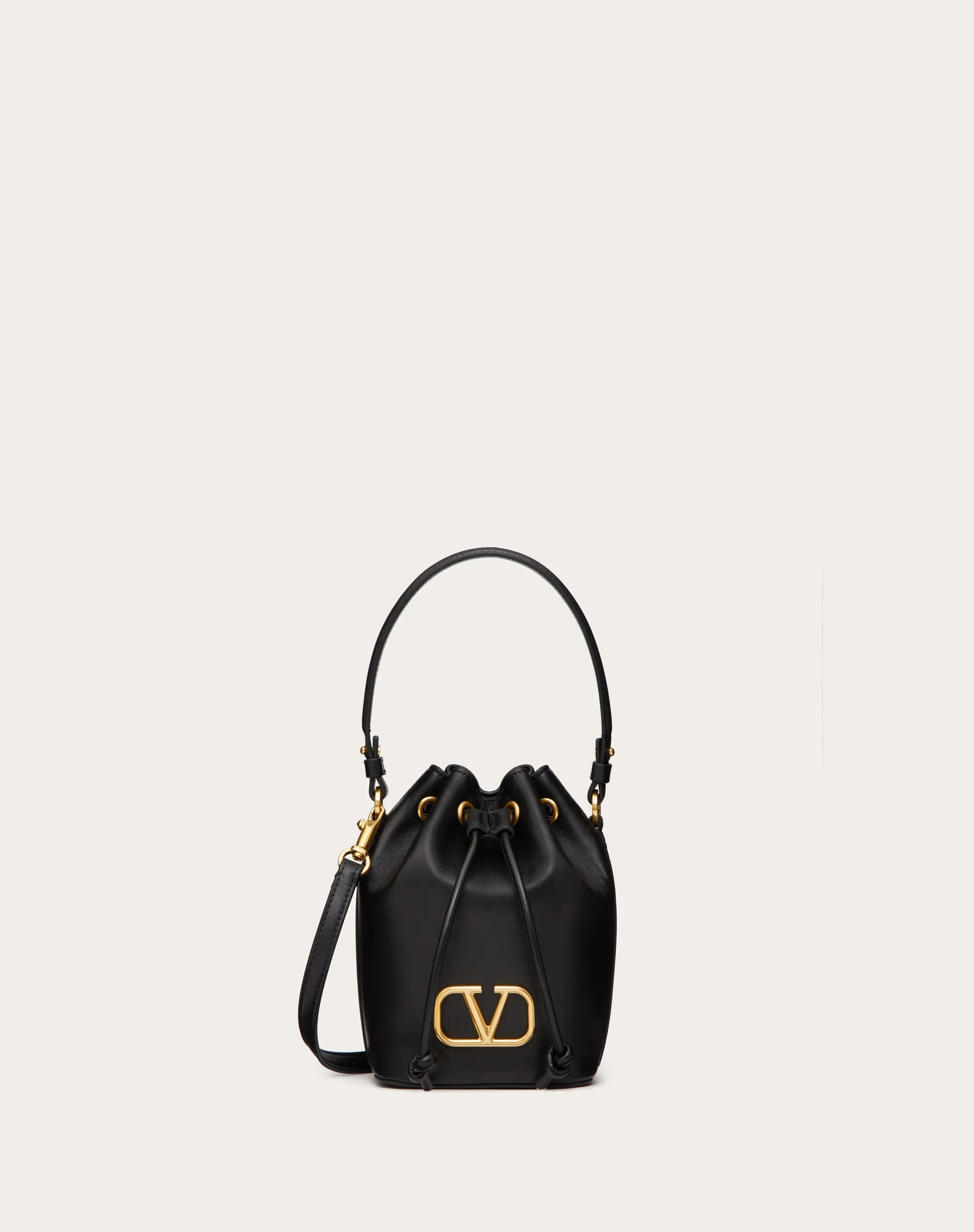 MINI LOGO SIGNATURE BUCKET BAG IN NAPPA