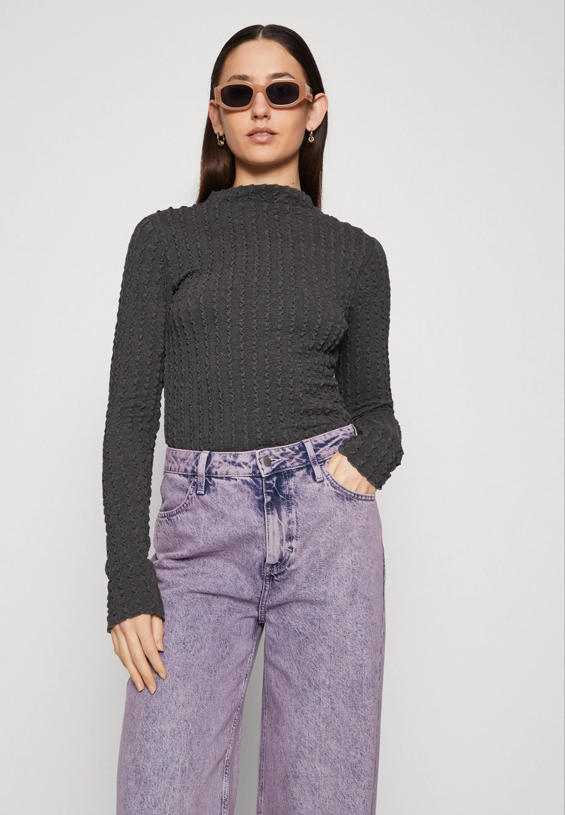 Mock Neck Long Sleeve Top