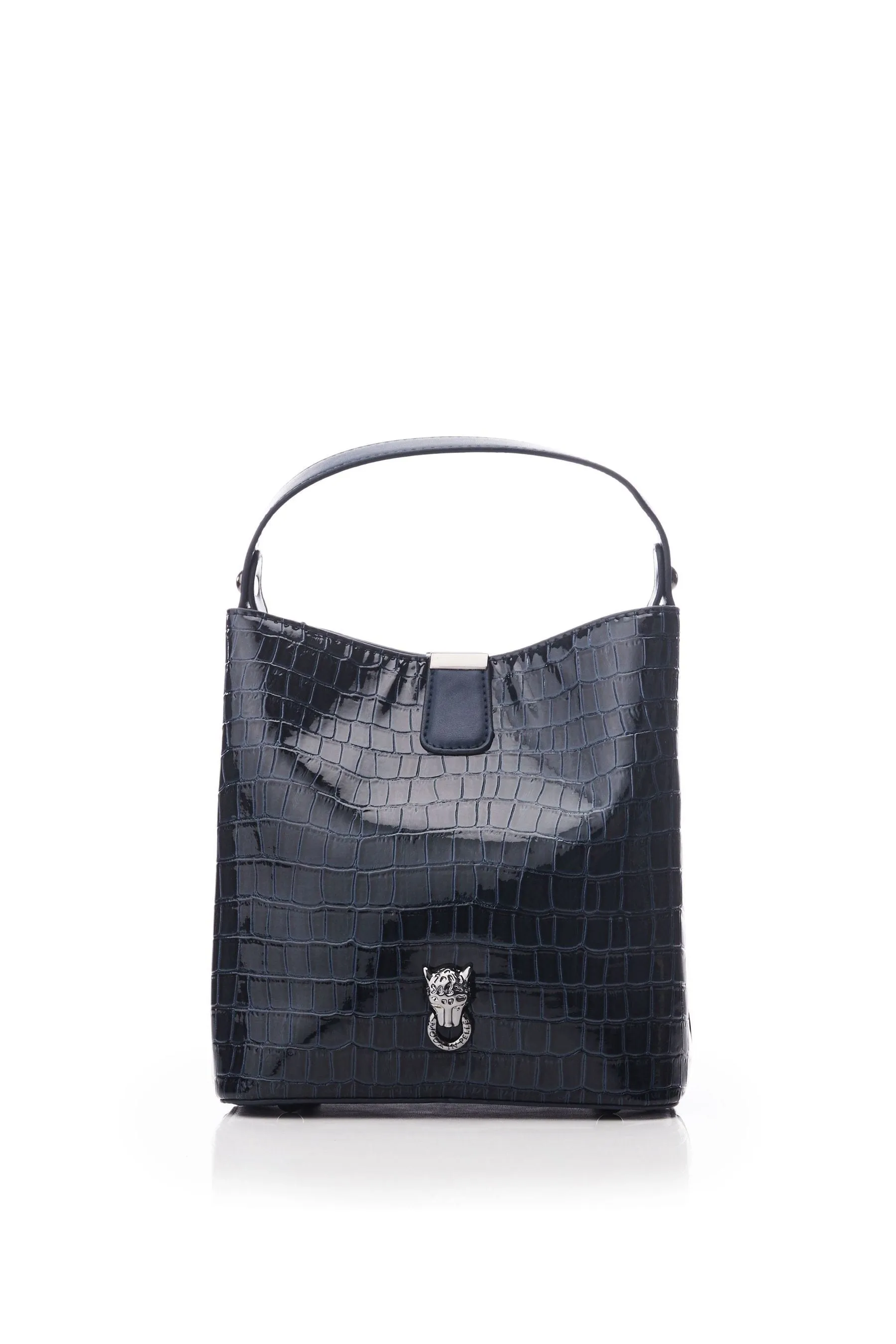 Moda in Pelle Adriana - Glossy Crocodile Effect Bucket Bag