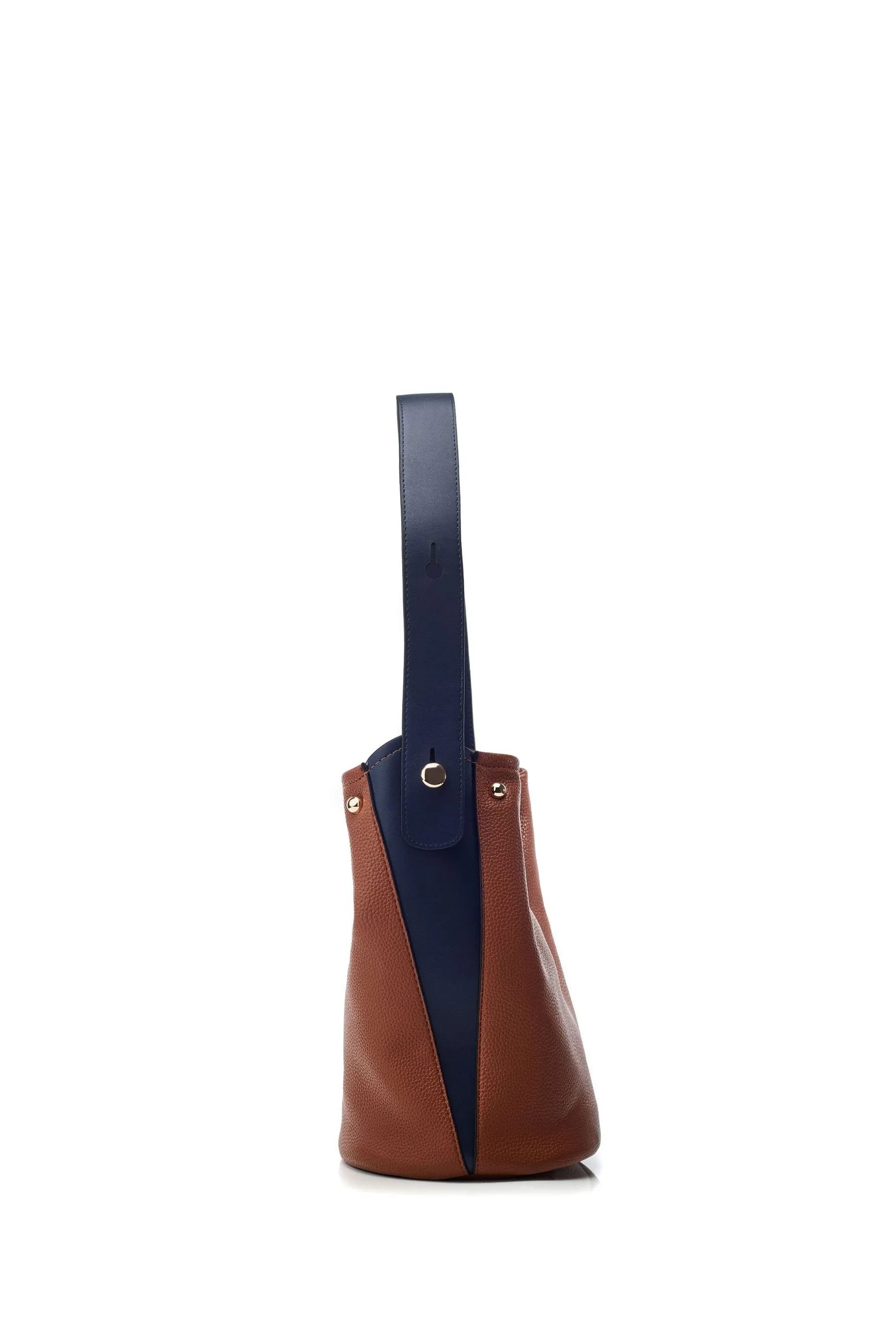 Moda in Pelle - Jade - Borsa a secchiello con fibbie caratteristiche    