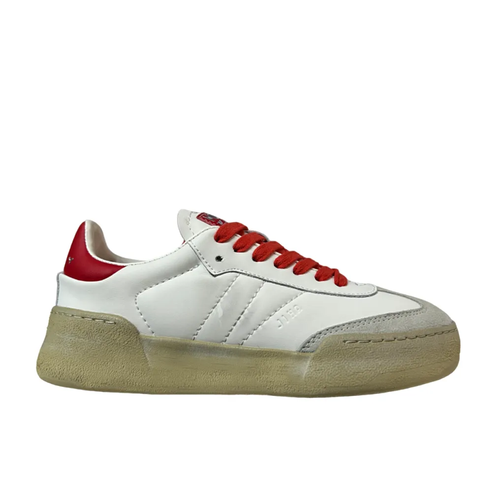 MONOWAY sneakers donna bianco/rosso JIHA 100% pelle