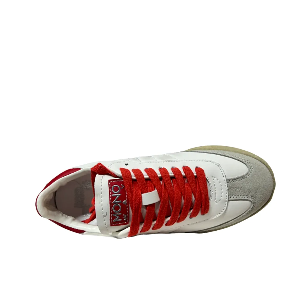 MONOWAY sneakers donna bianco/rosso JIHA 100% pelle