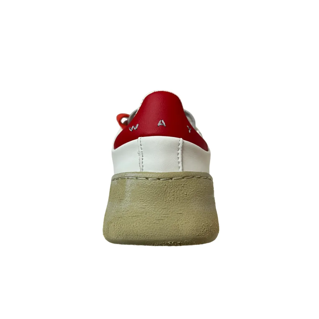 MONOWAY sneakers donna bianco/rosso JIHA 100% pelle