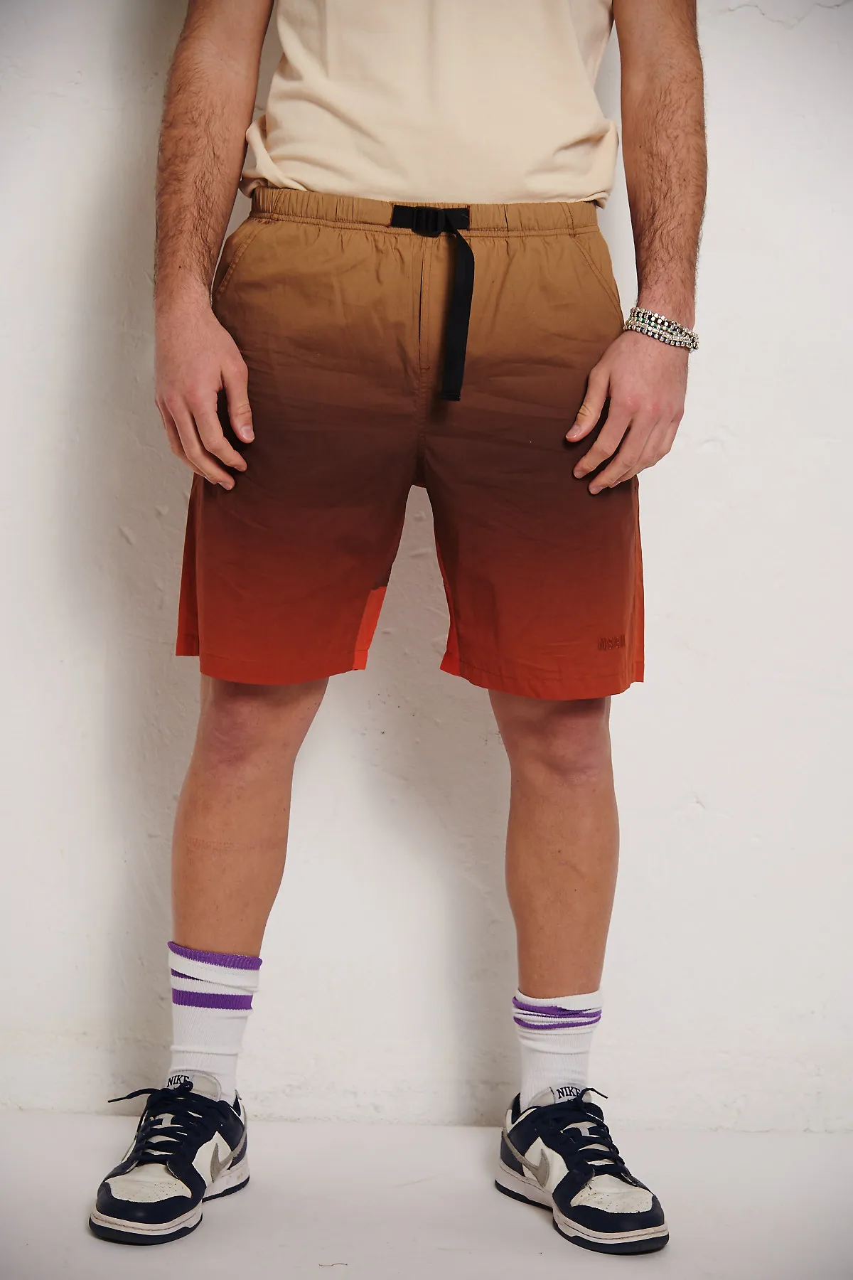 MSGM cotton poplin Bermuda shorts with Safari gradient print