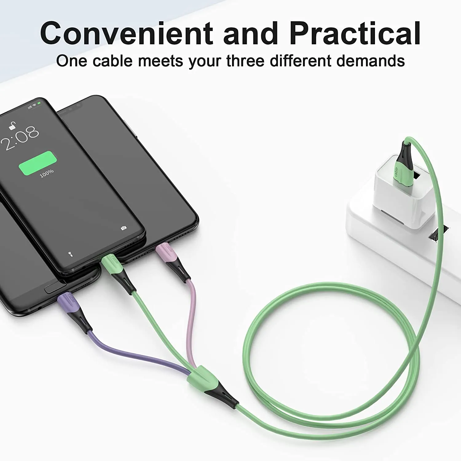 Multi Cavo di Ricarica, 3 in 1 Multiplo Cavetto Micro USB Tipo C Nylon Intrecciato Cavo di Ricarica USB per Phone 11/XS/XR, Sams