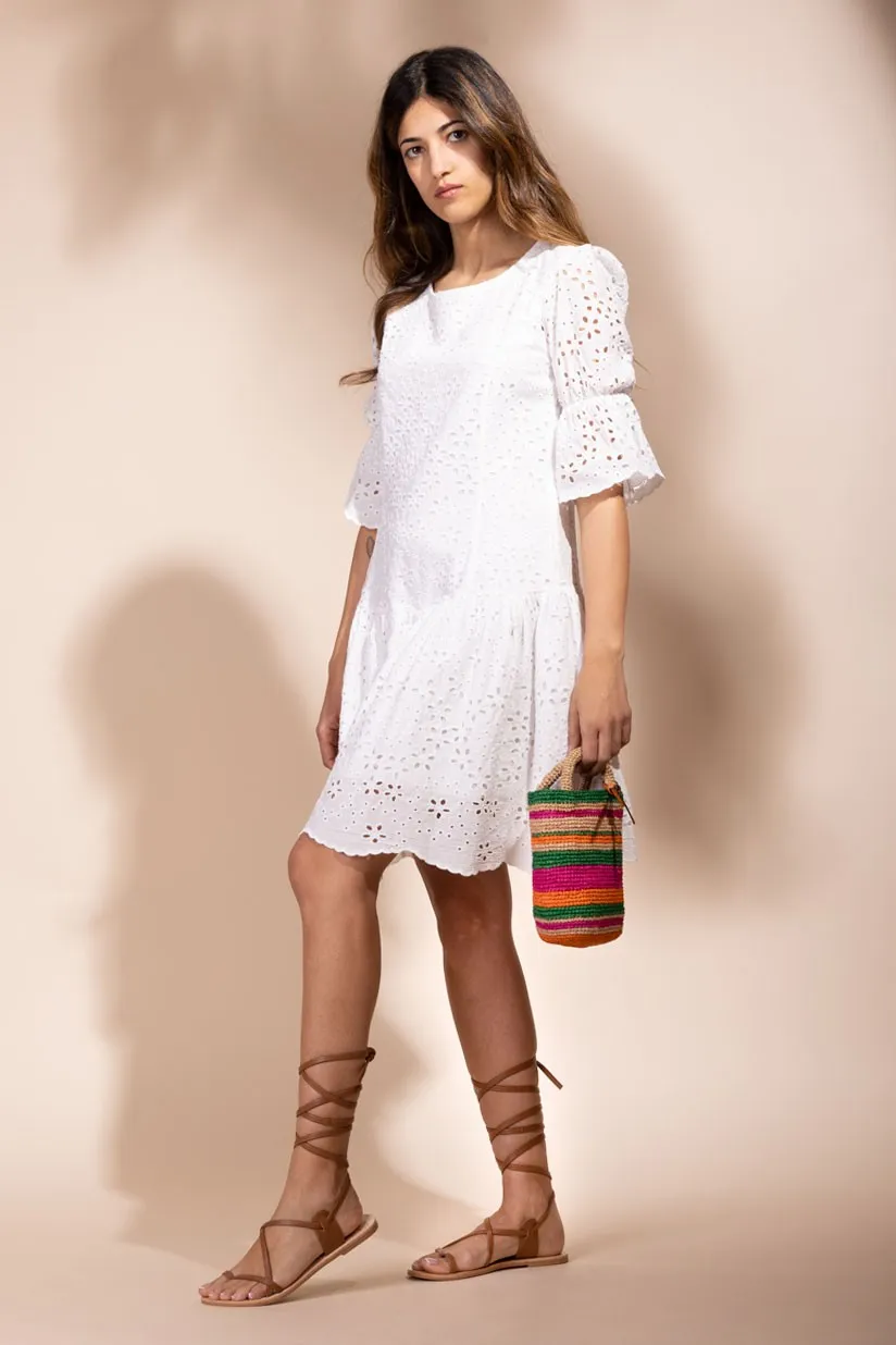 Multicolor Striped Rafia Bucket Bag
