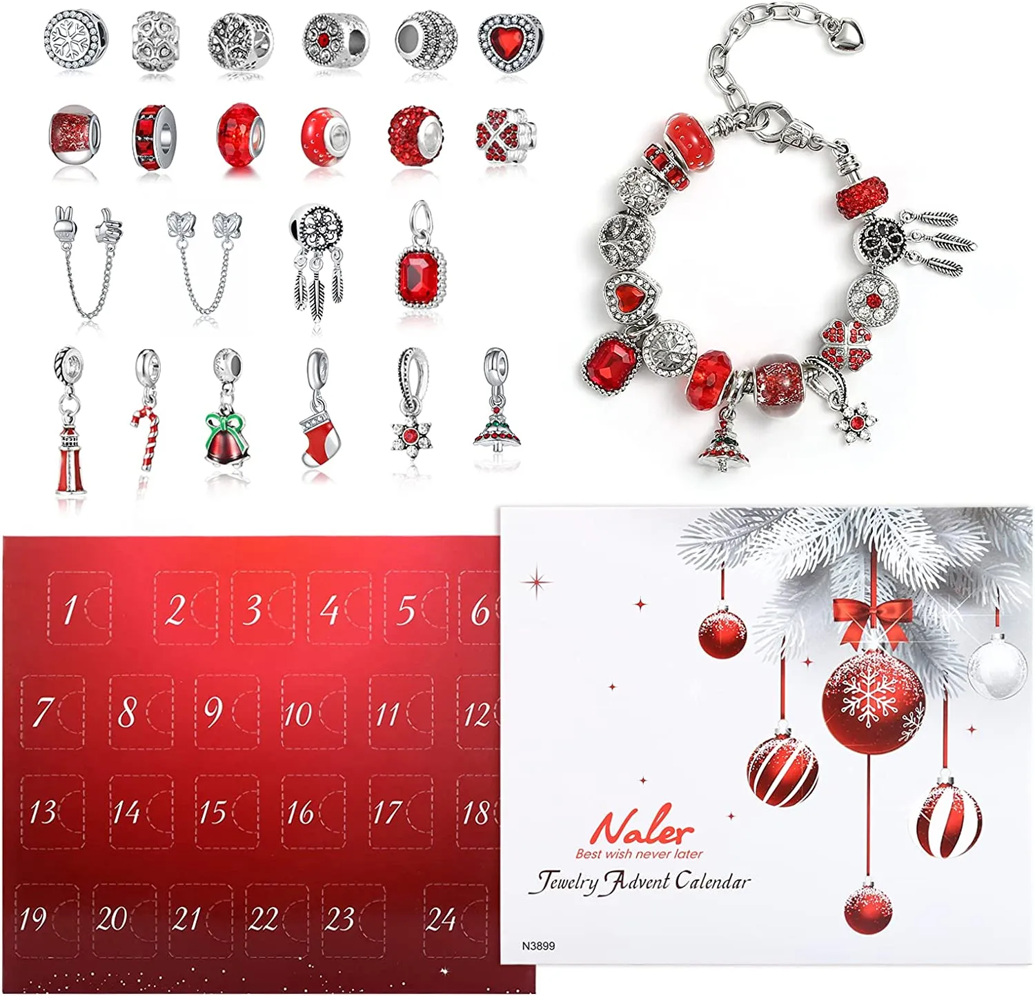 2022 Advent Calendar Jewelry Christmas Advent Calendar Girl Christmas Gift for Daughter, Wife, Girlfriend, Mom