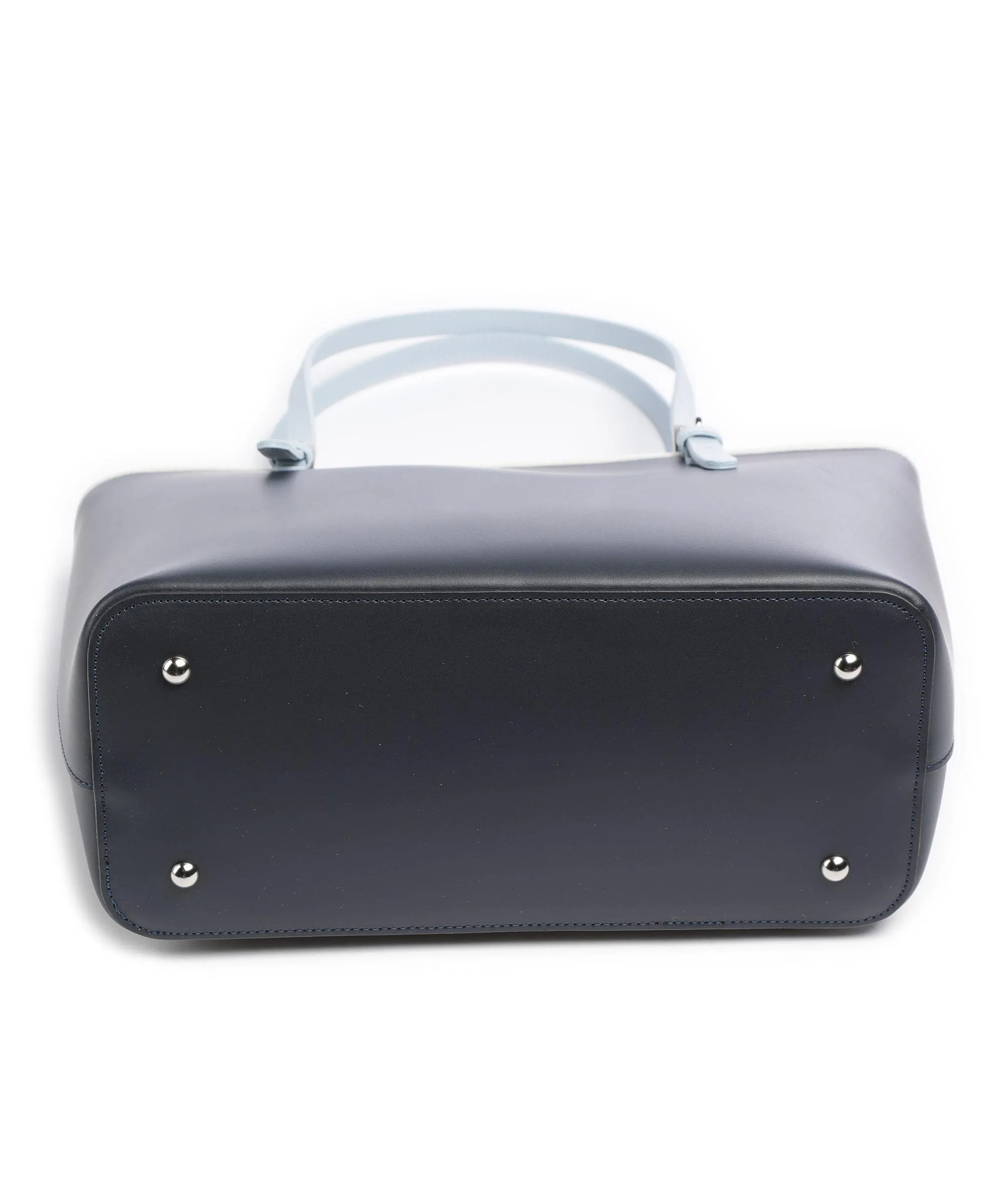Navy Smooth Calfskin Shopper Bag by Lancaster Constance