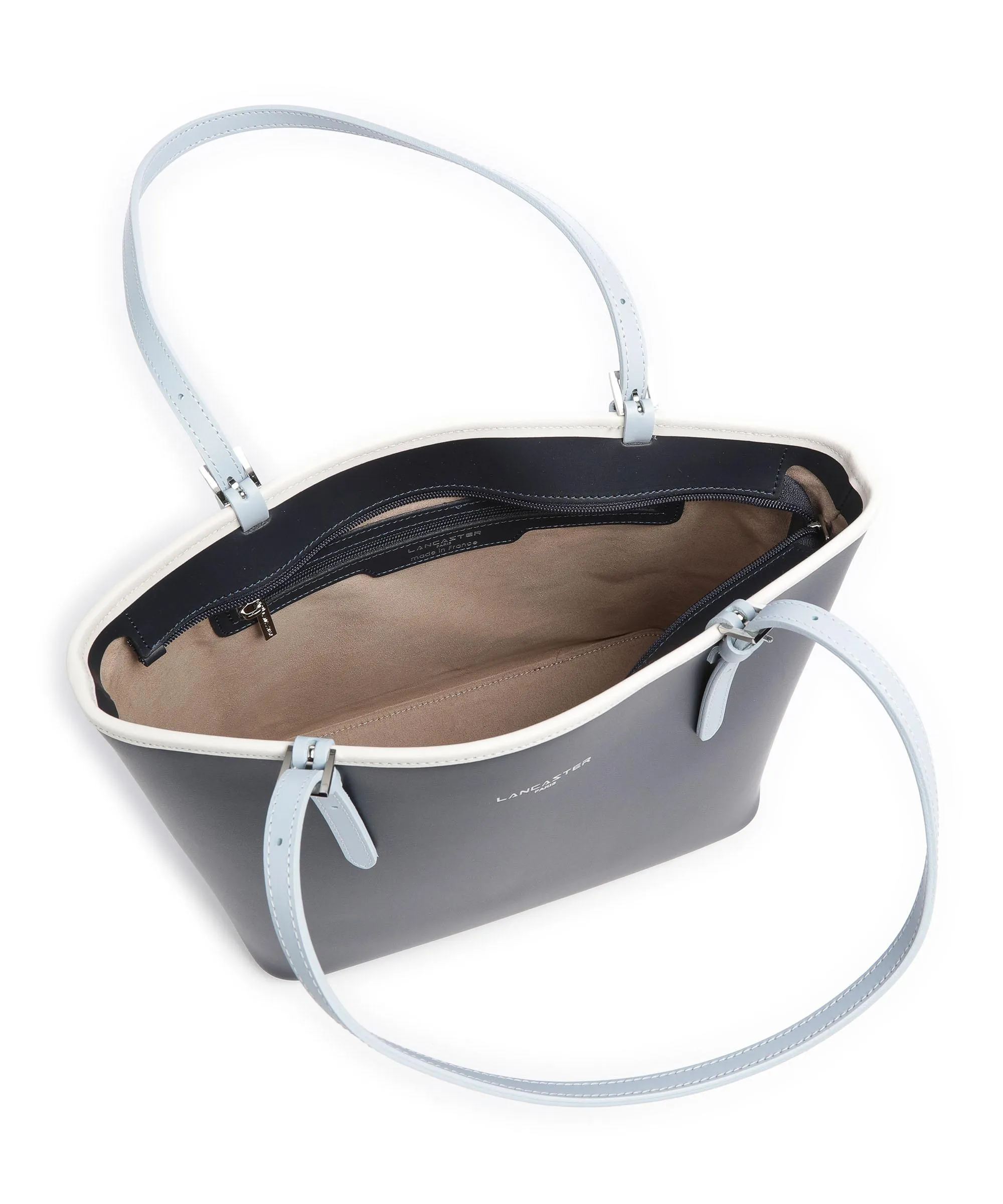 Navy Smooth Calfskin Shopper Bag by Lancaster Constance