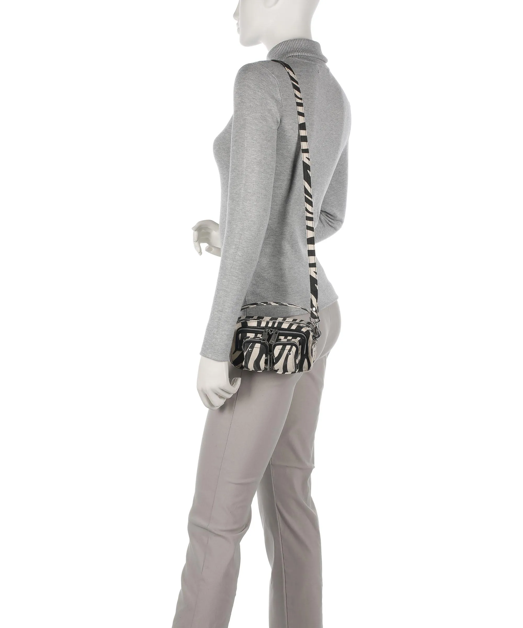 Núnoo Recycled Canvas Helena Beige/Black Crossbody Bag