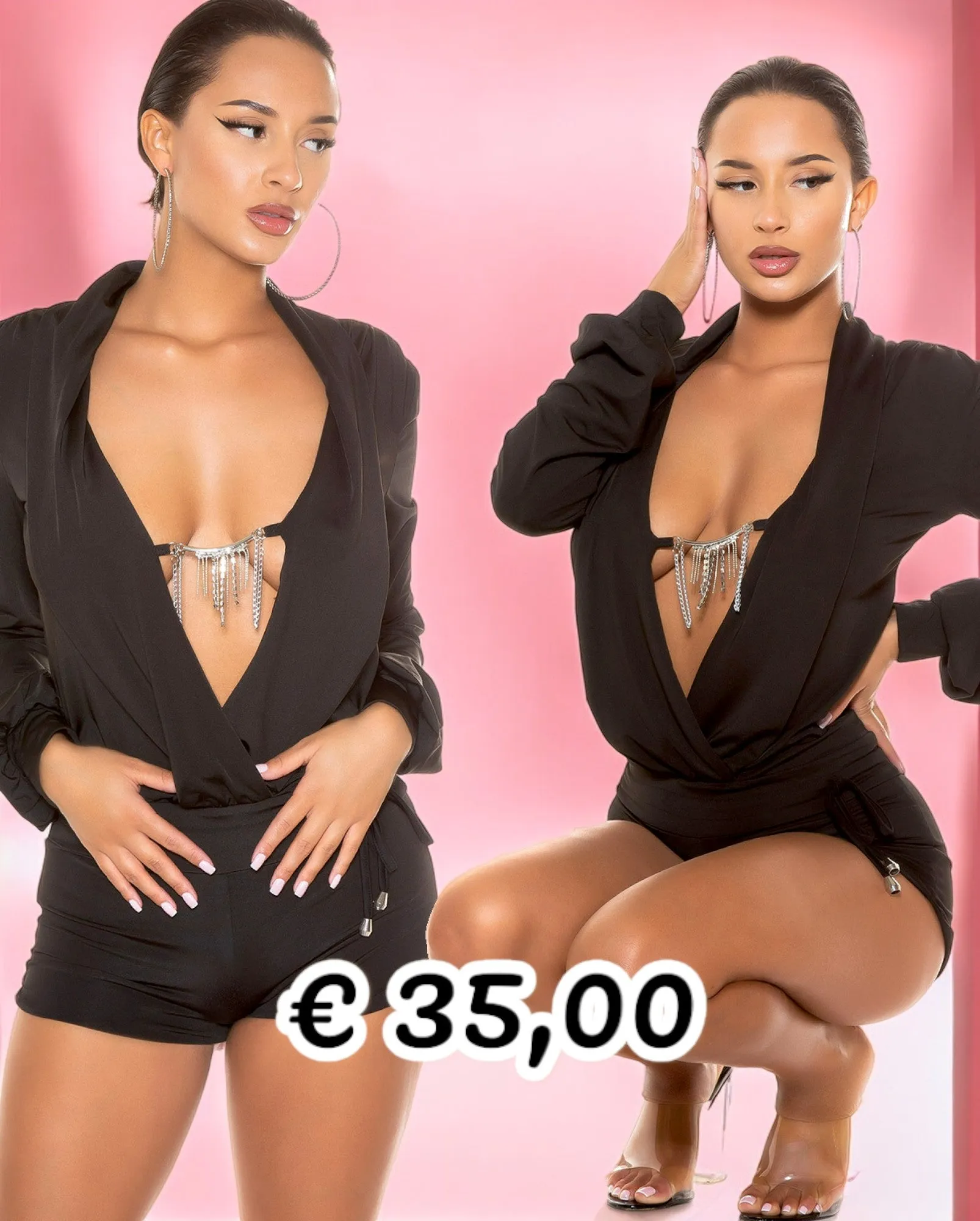 One Size Black Jumpsuit 0000ISF8867-N