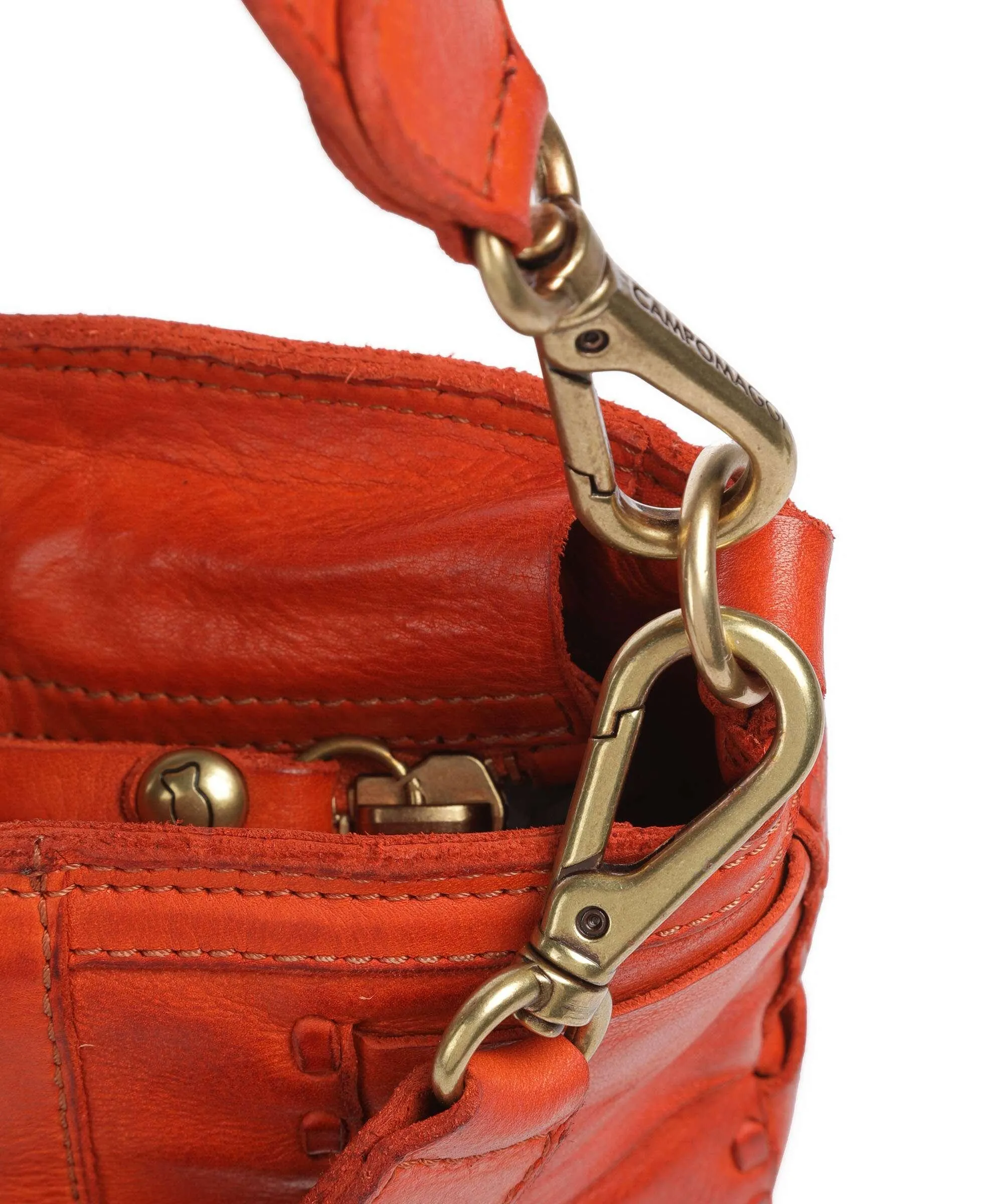 Orange Cowhide Shoulder Bag by Campomaggi