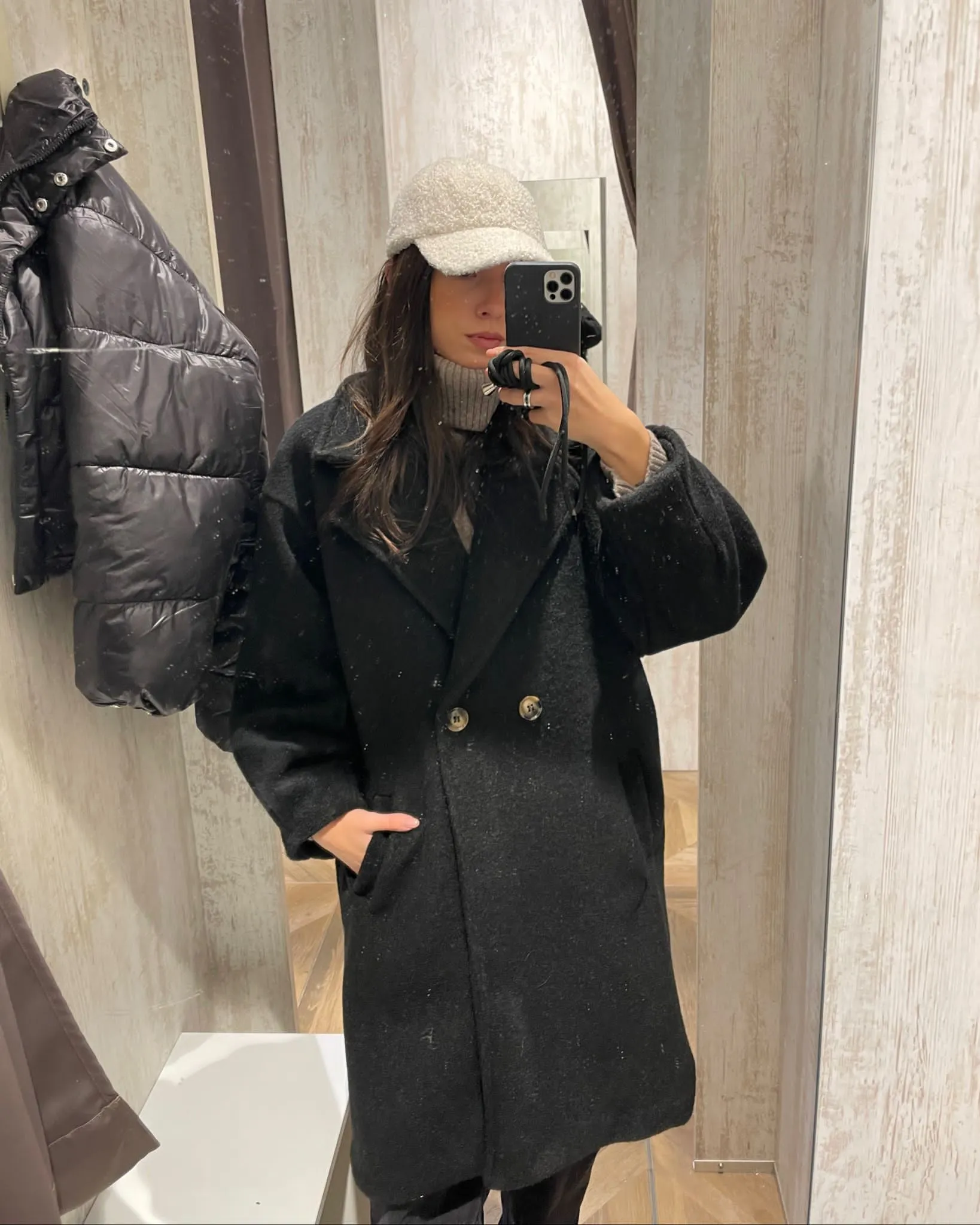 Oversized black coat