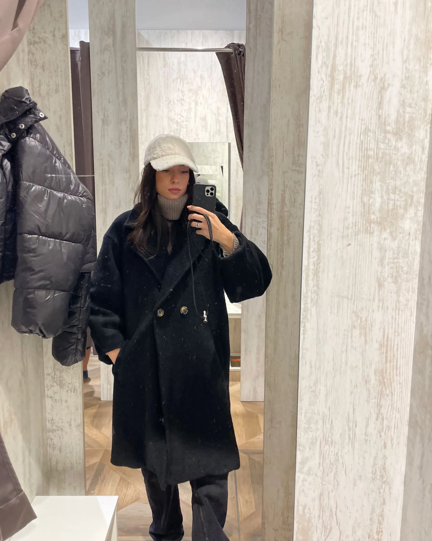 Oversized black coat