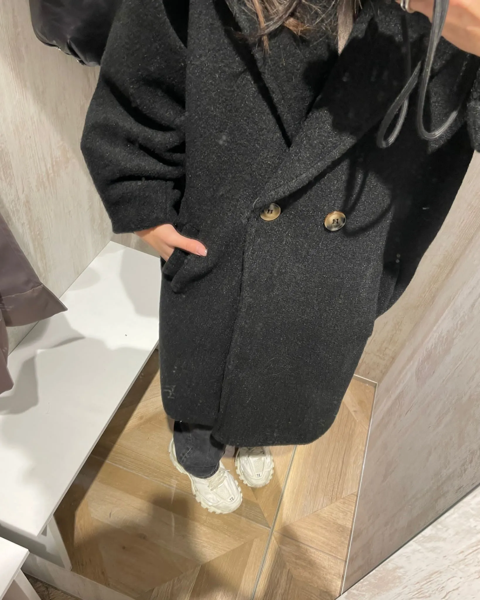 Oversized black coat