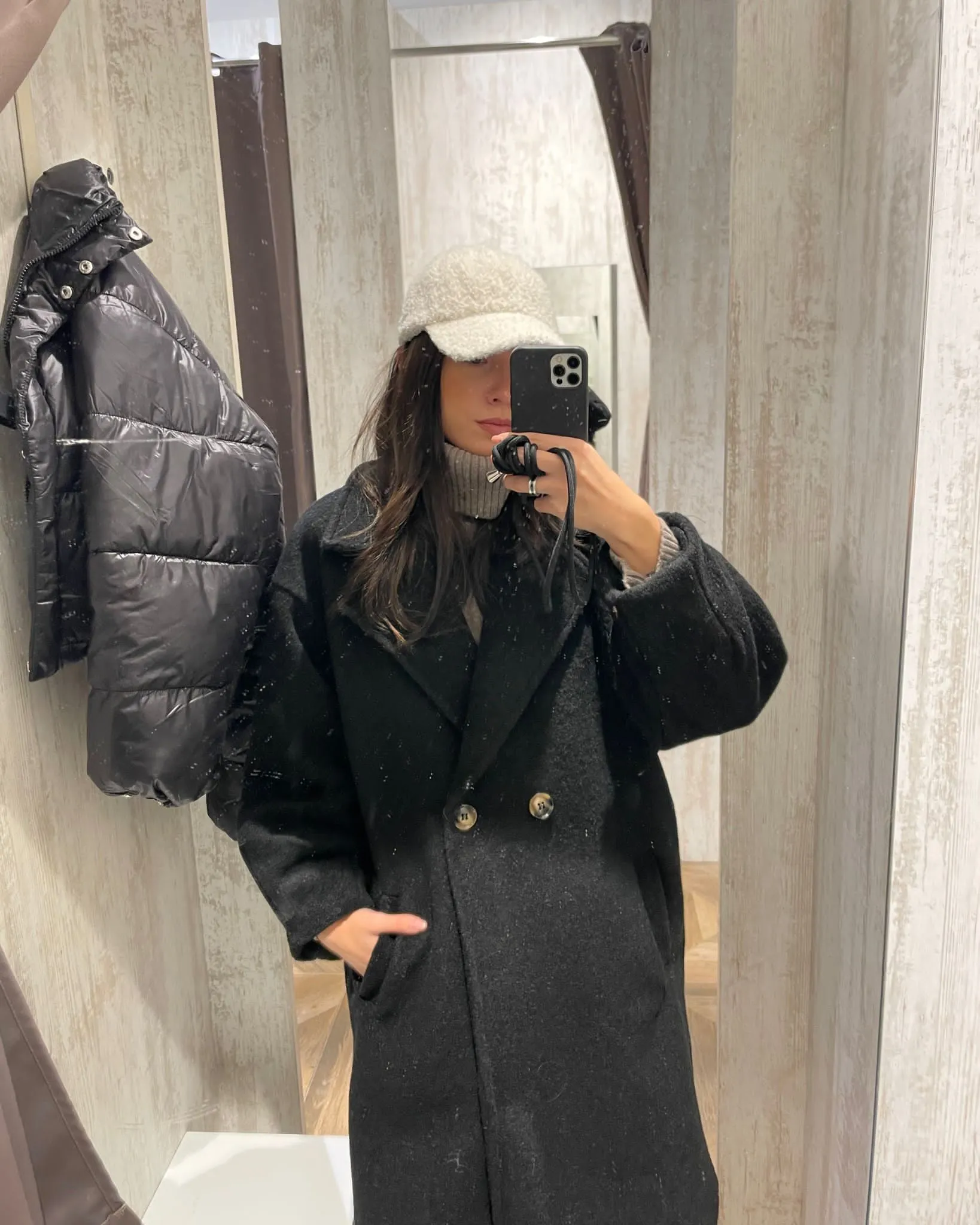 Oversized black coat