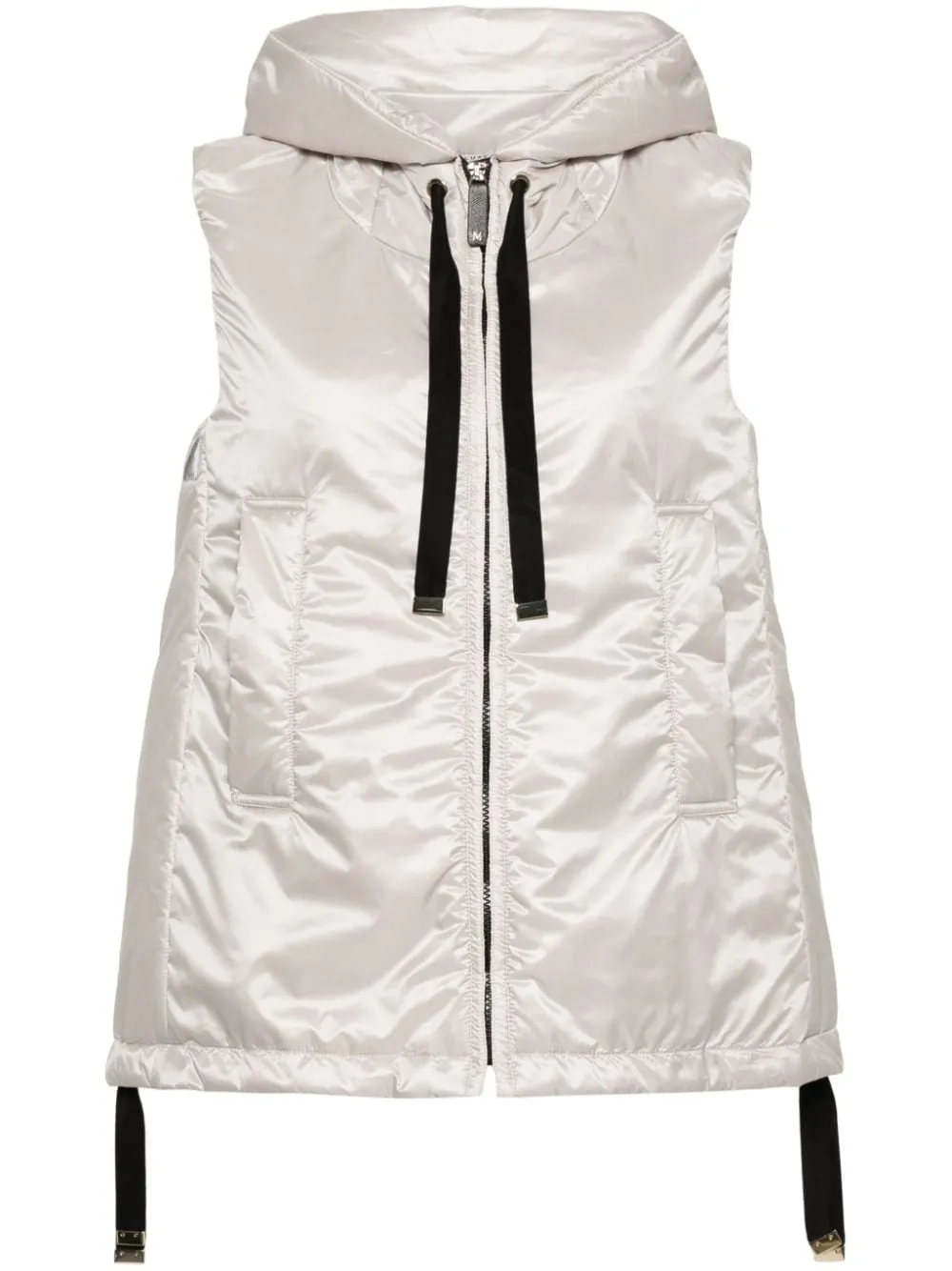 Padded green silver vest - women