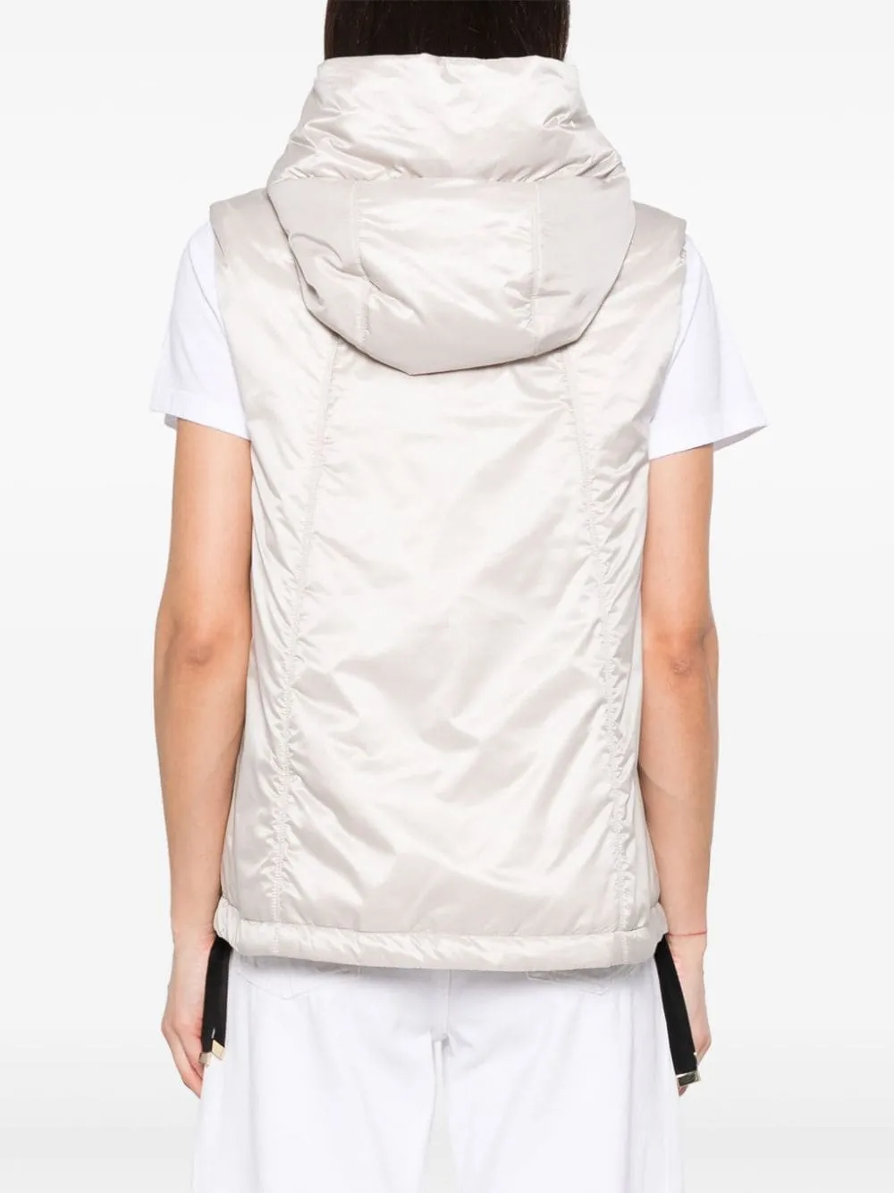 Padded green silver vest - women
