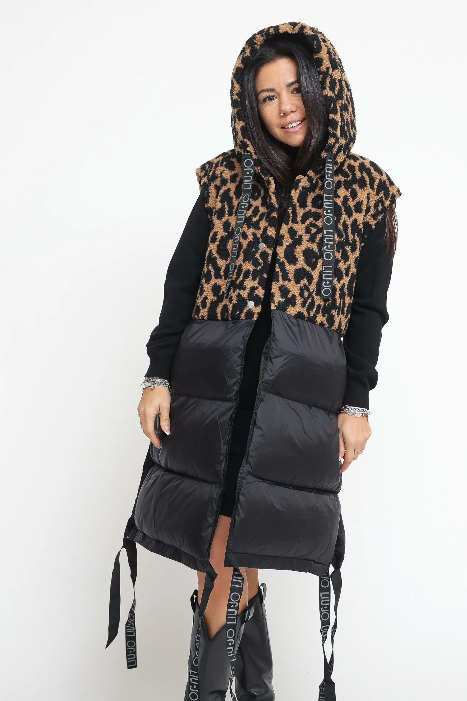 Padded Vest Tedd - Brown Animal Print
