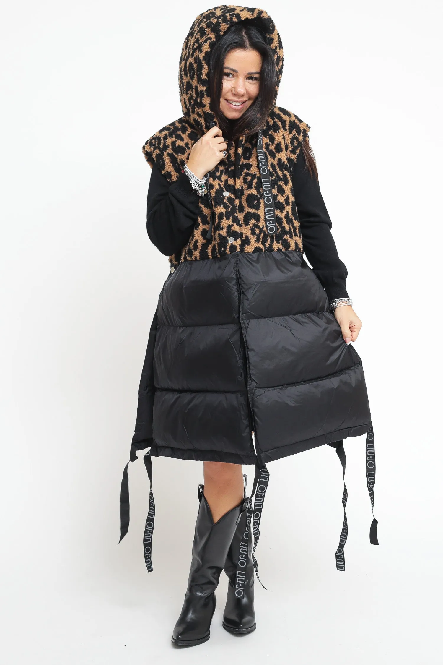 Padded Vest Tedd - Brown Animal Print