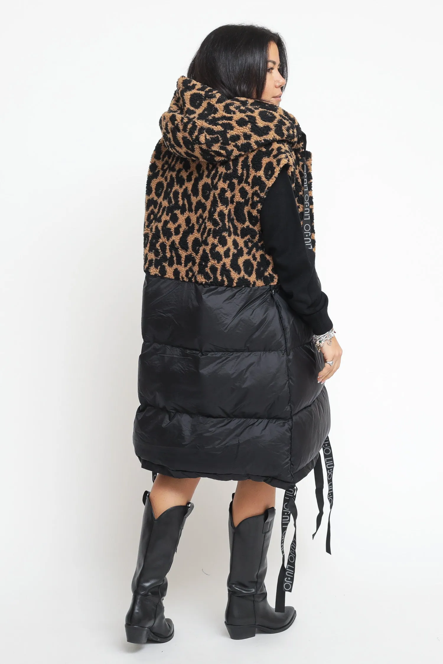 Padded Vest Tedd - Brown Animal Print
