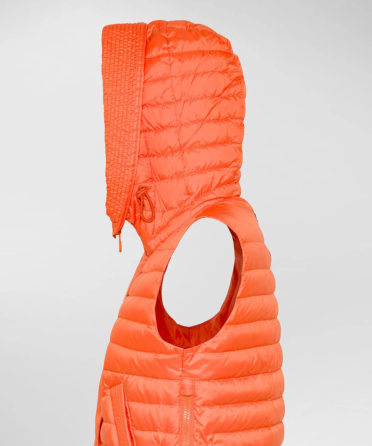Padded vest with large hood