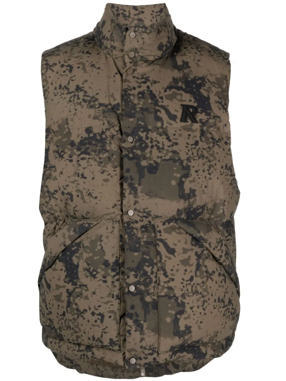 Padded Vest with Multicolor Print - Men
