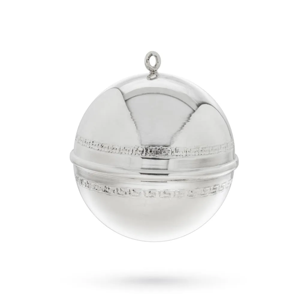 Greek Silver Tree Decoration Ball 6cm
