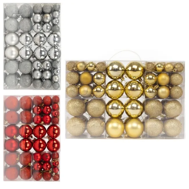Christmas Balls in Various Sizes - 100 Pieces