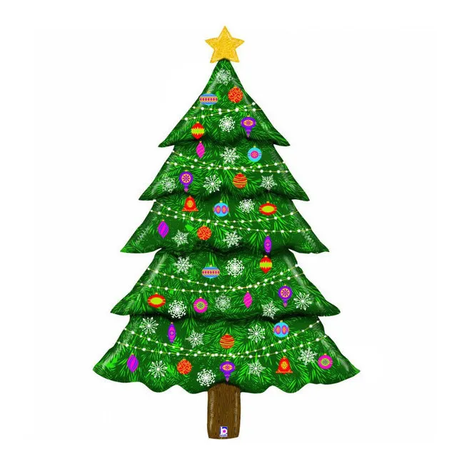 Christmas Tree Decorated Balloon 1.88 x 0.6 m - Grabo