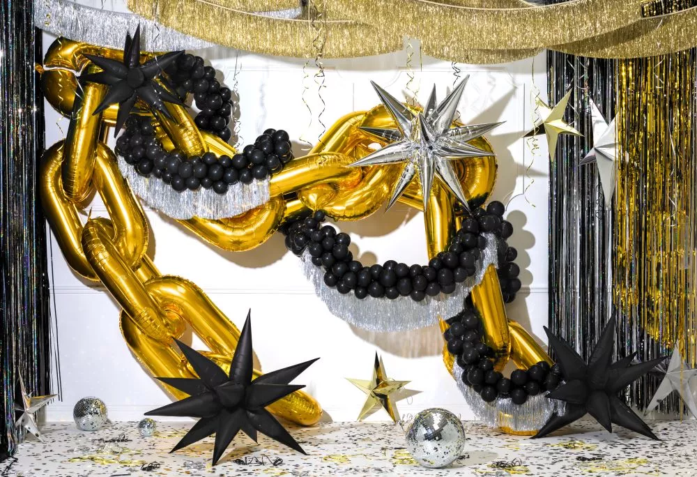 Palloncino foil 3D stella nero 70 cm