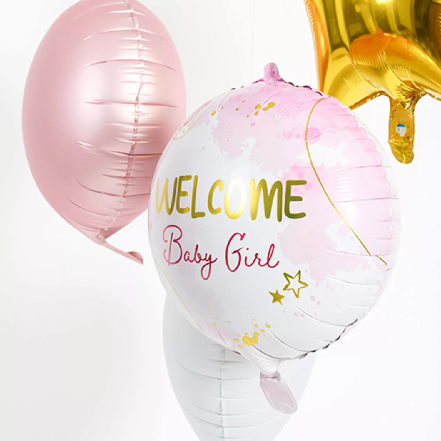 Palloncino foil neonata acquerello rosa 45cm