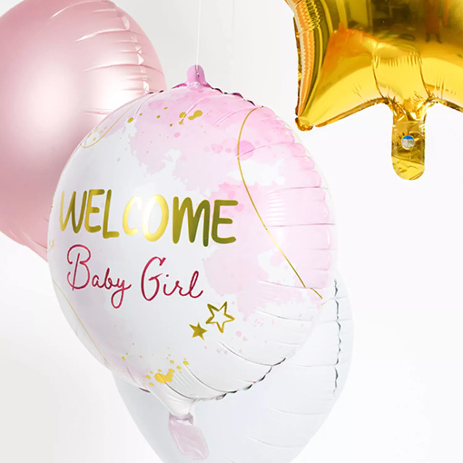 Palloncino foil neonata acquerello rosa 45cm