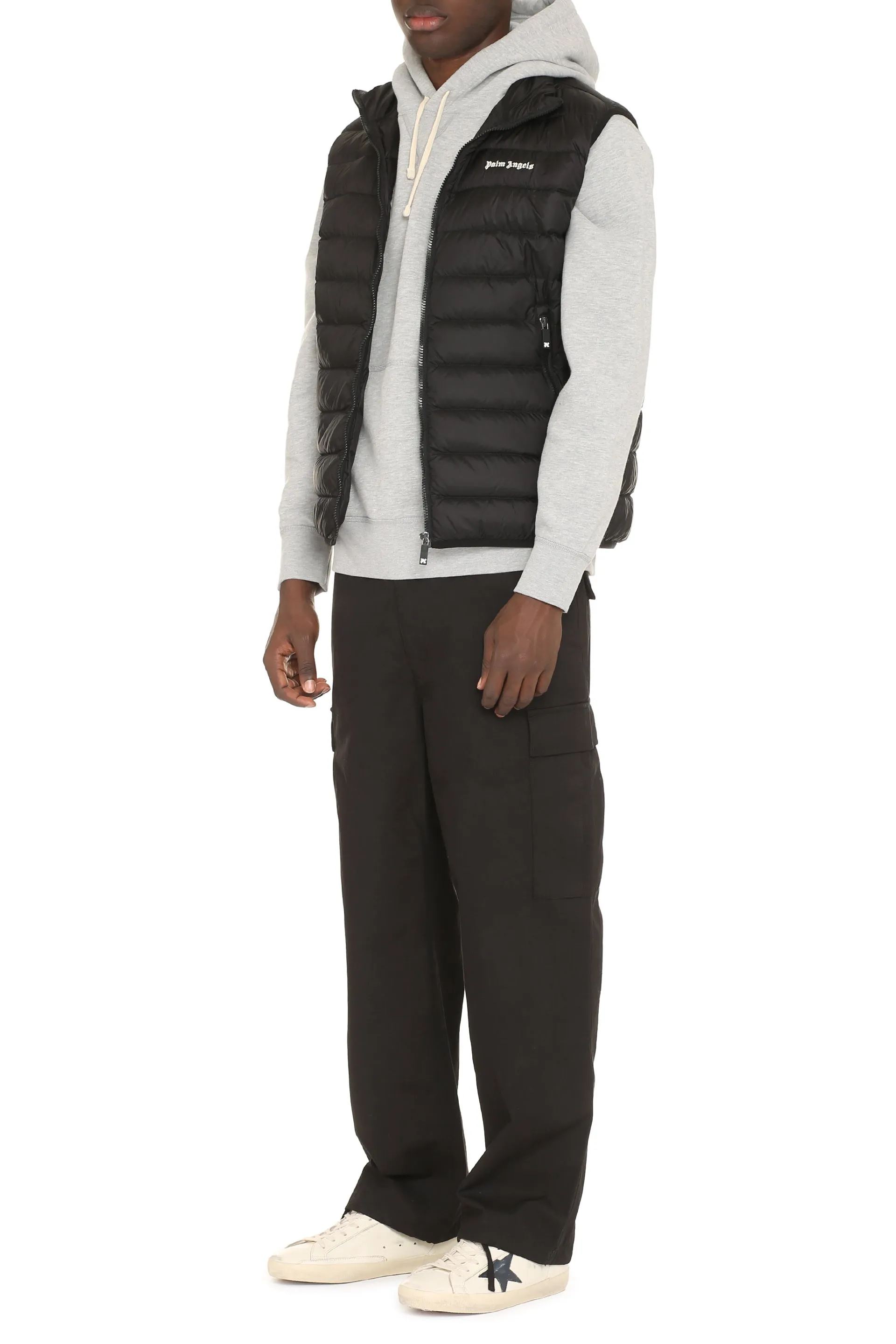 Palm Angels Quilted Vest with Zip Closure