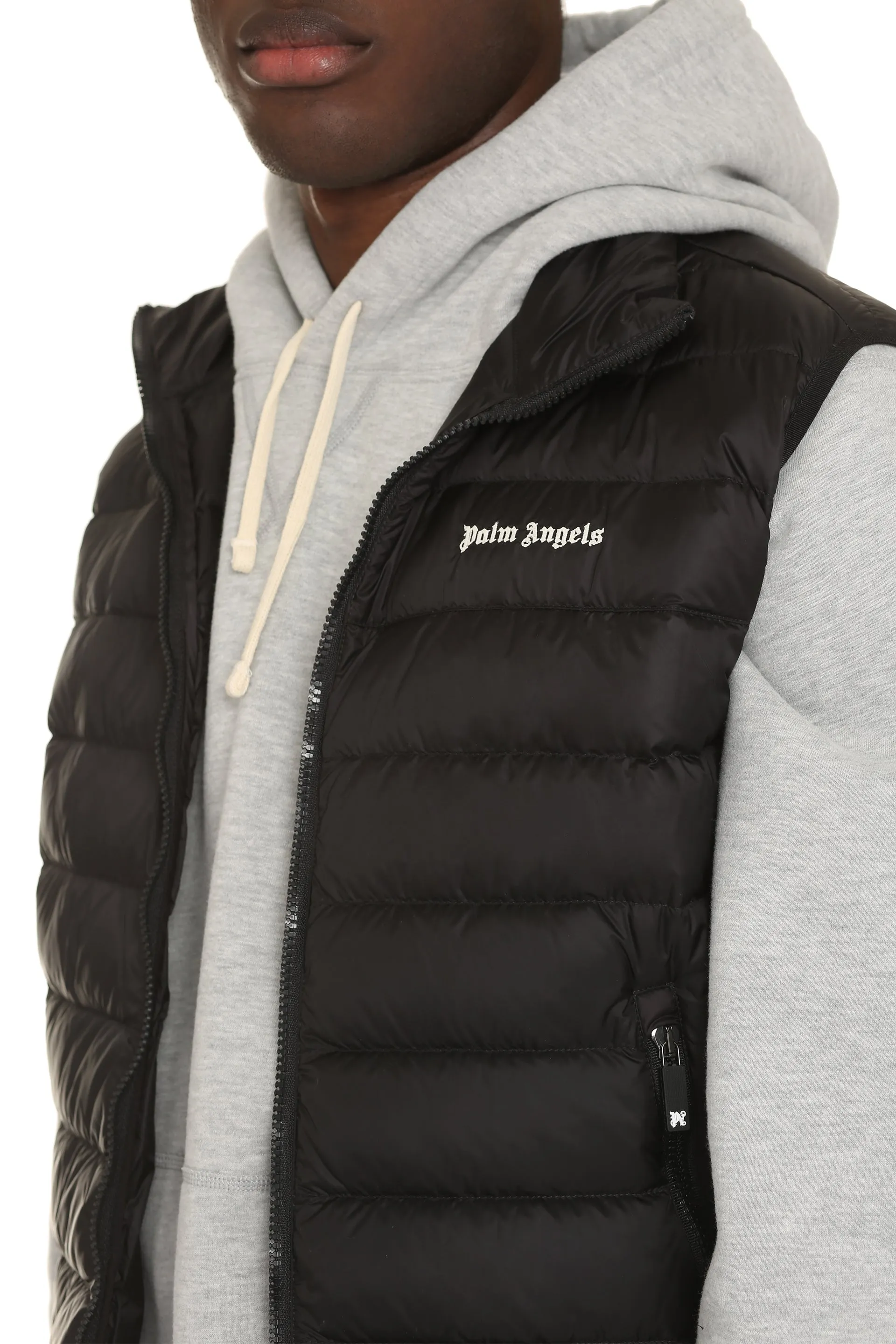 Palm Angels Quilted Vest with Zip Closure