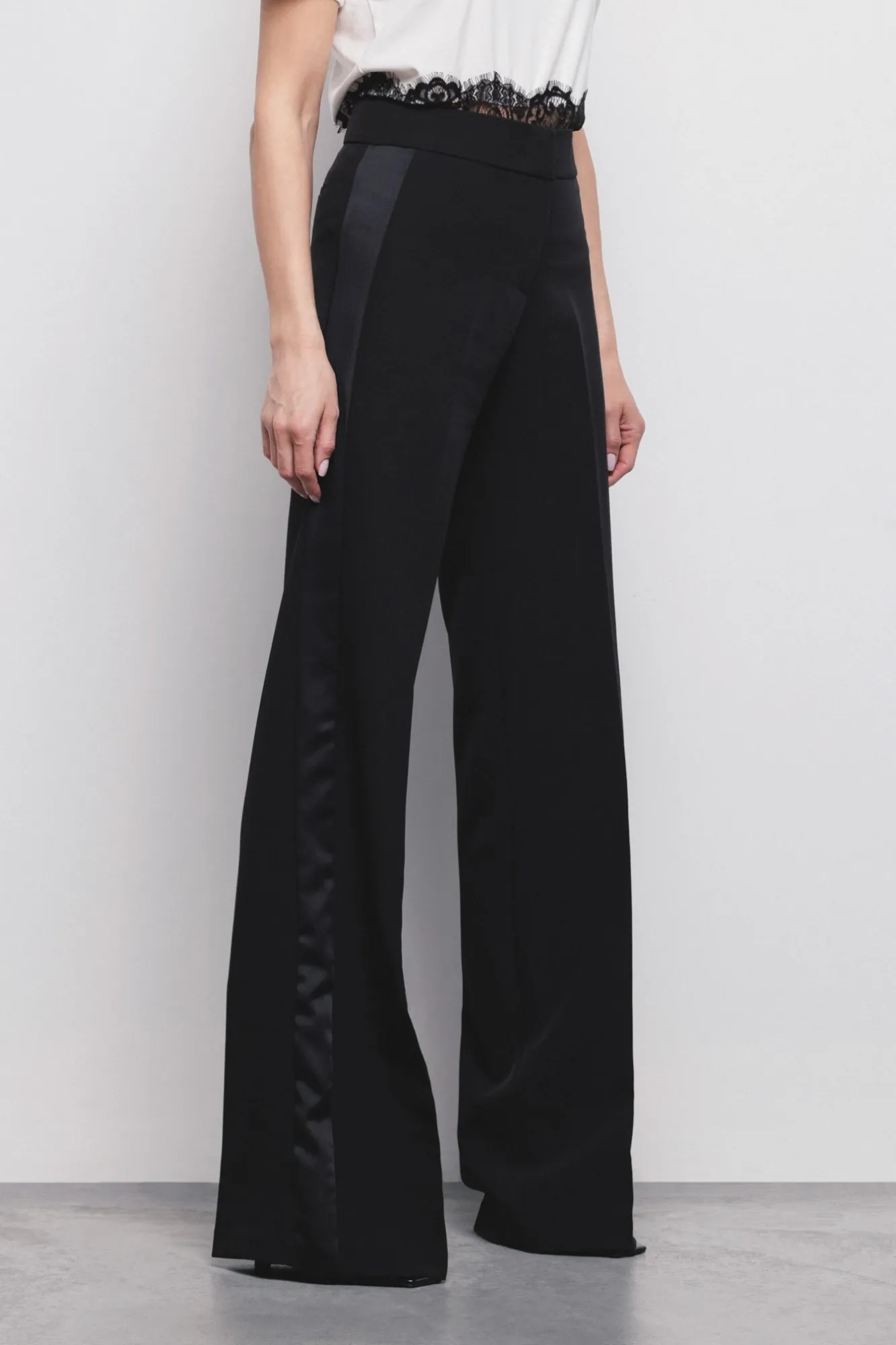 Pantalone A Palazzo In Cady Nero - Gaëlle Paris